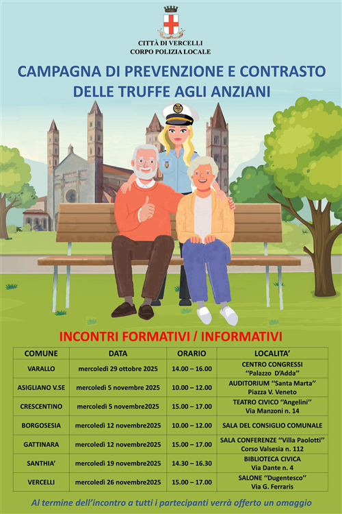 Campagna per la prevenzione e il contrasto delle truffe agli anziani